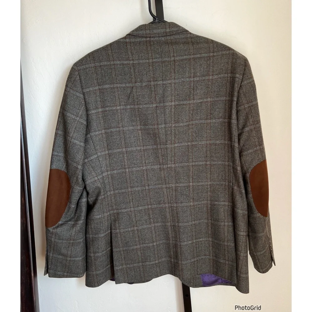 Ted Baker London Endurance Jay 100% Wool Blazer Jacket Gray Mens Houndstooth 44
